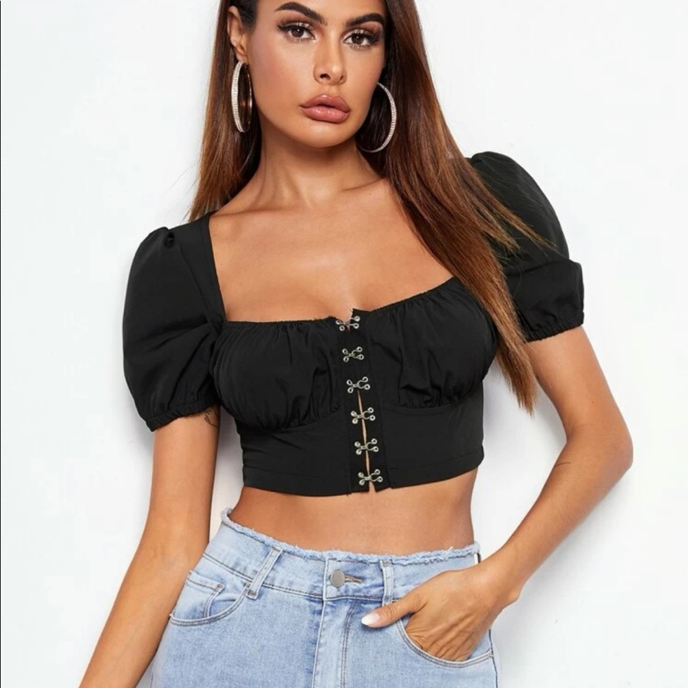 Puff Sleeve Crop Top